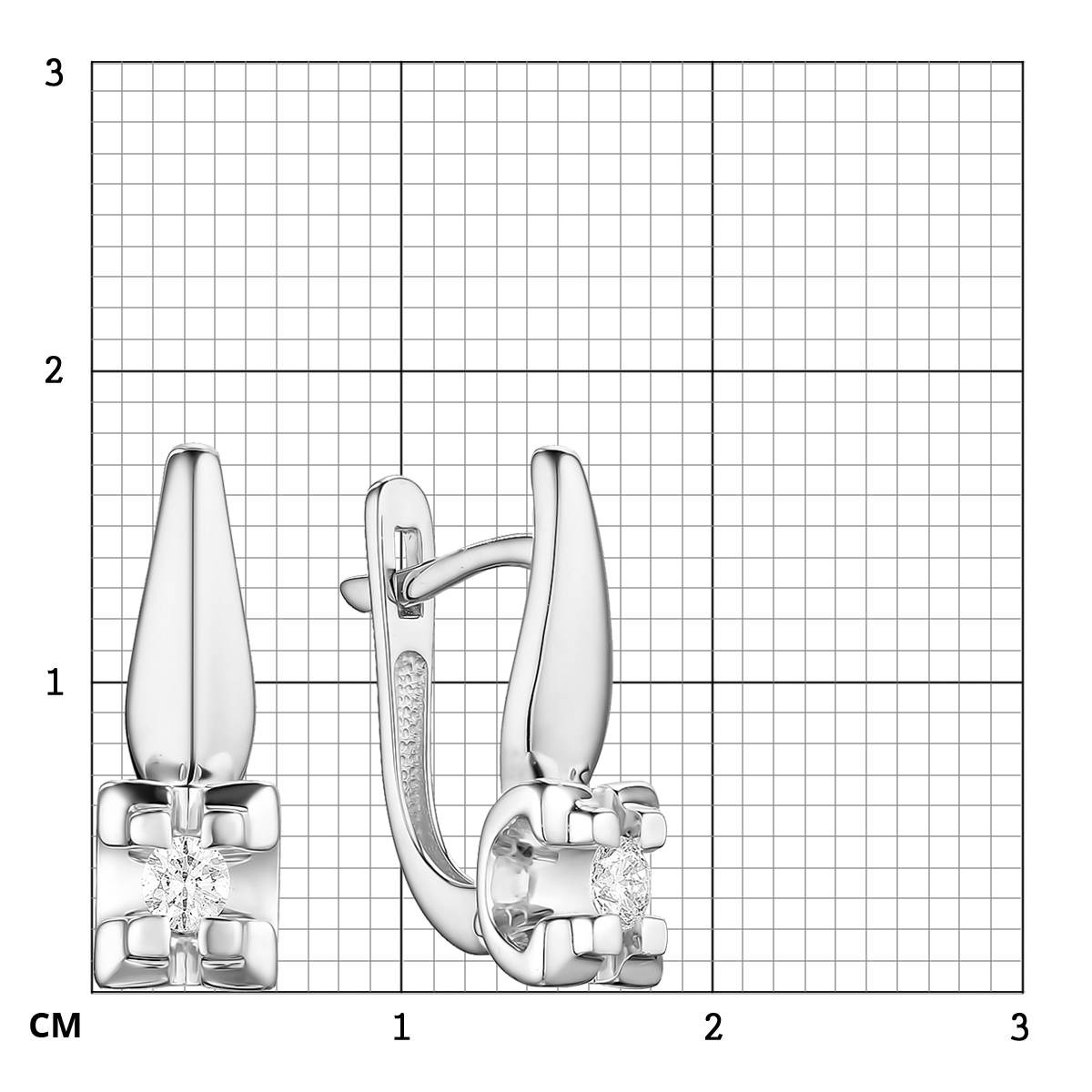 Серьги  из белого золота с бриллиантами (059052)