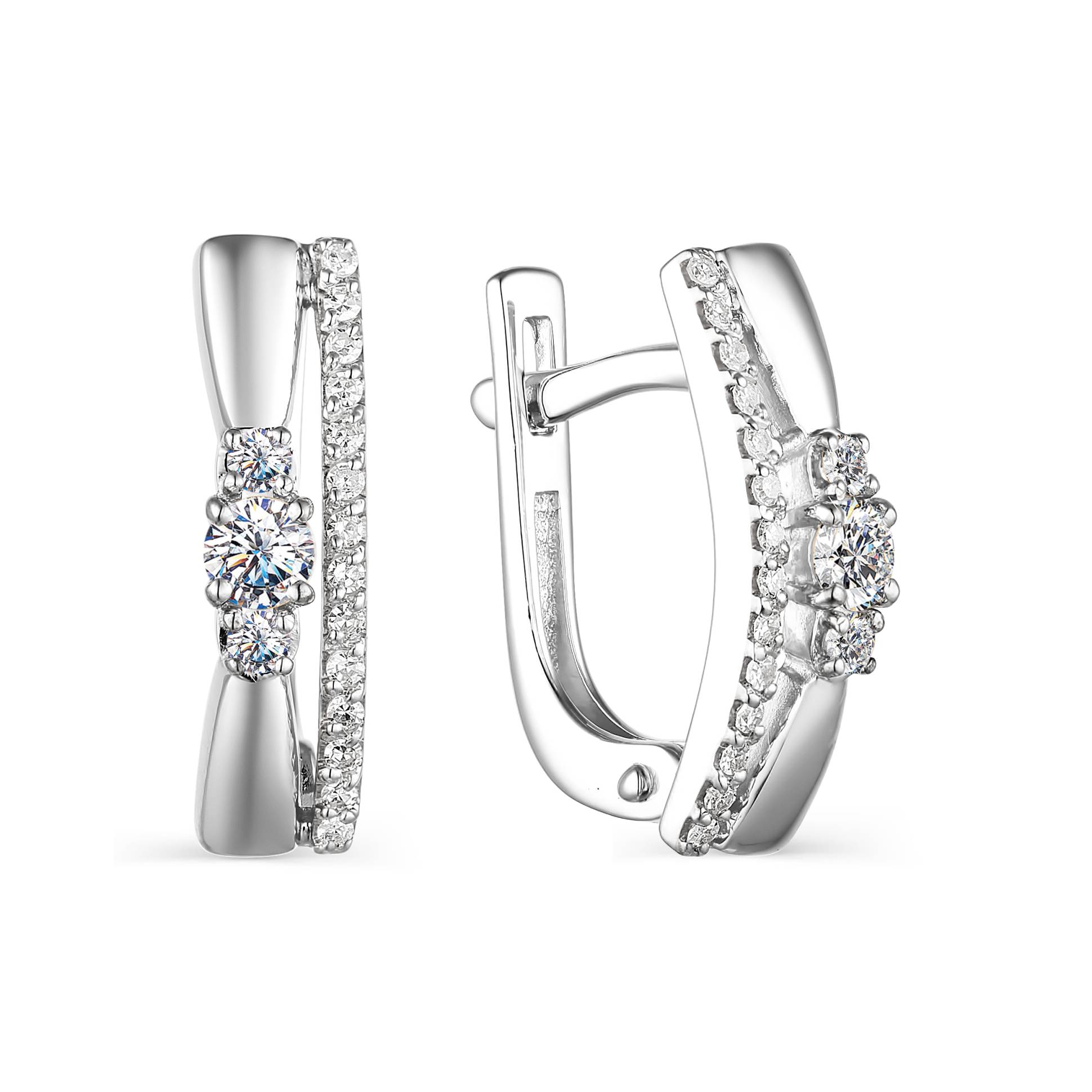 Серьги из белого золота с бриллиантами (042614)