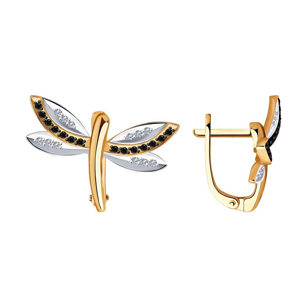 Серьги из красного золота с бриллиантами 