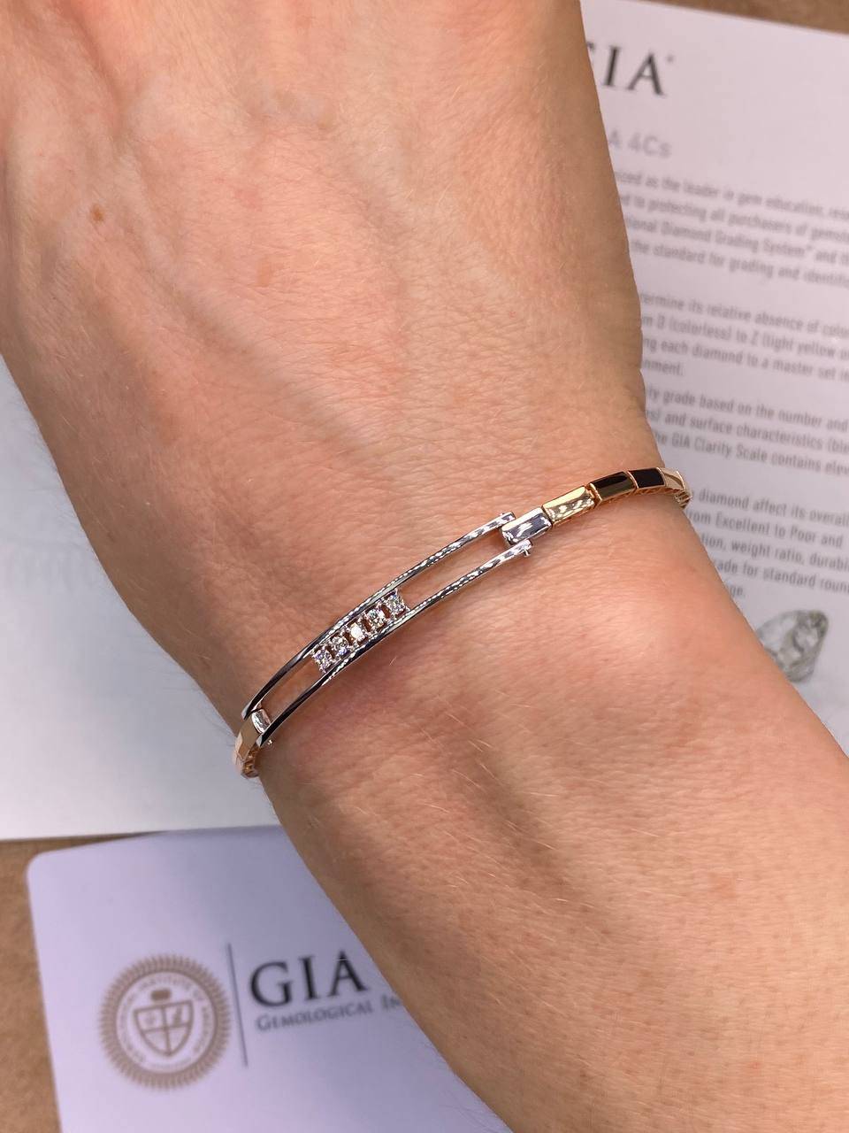 Браслет из красного золота с бриллиантами (051382)