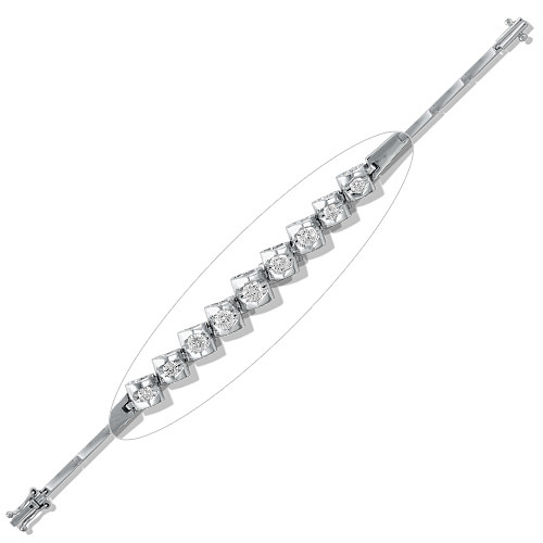 Браслет из белого золота с бриллиантами (040868)