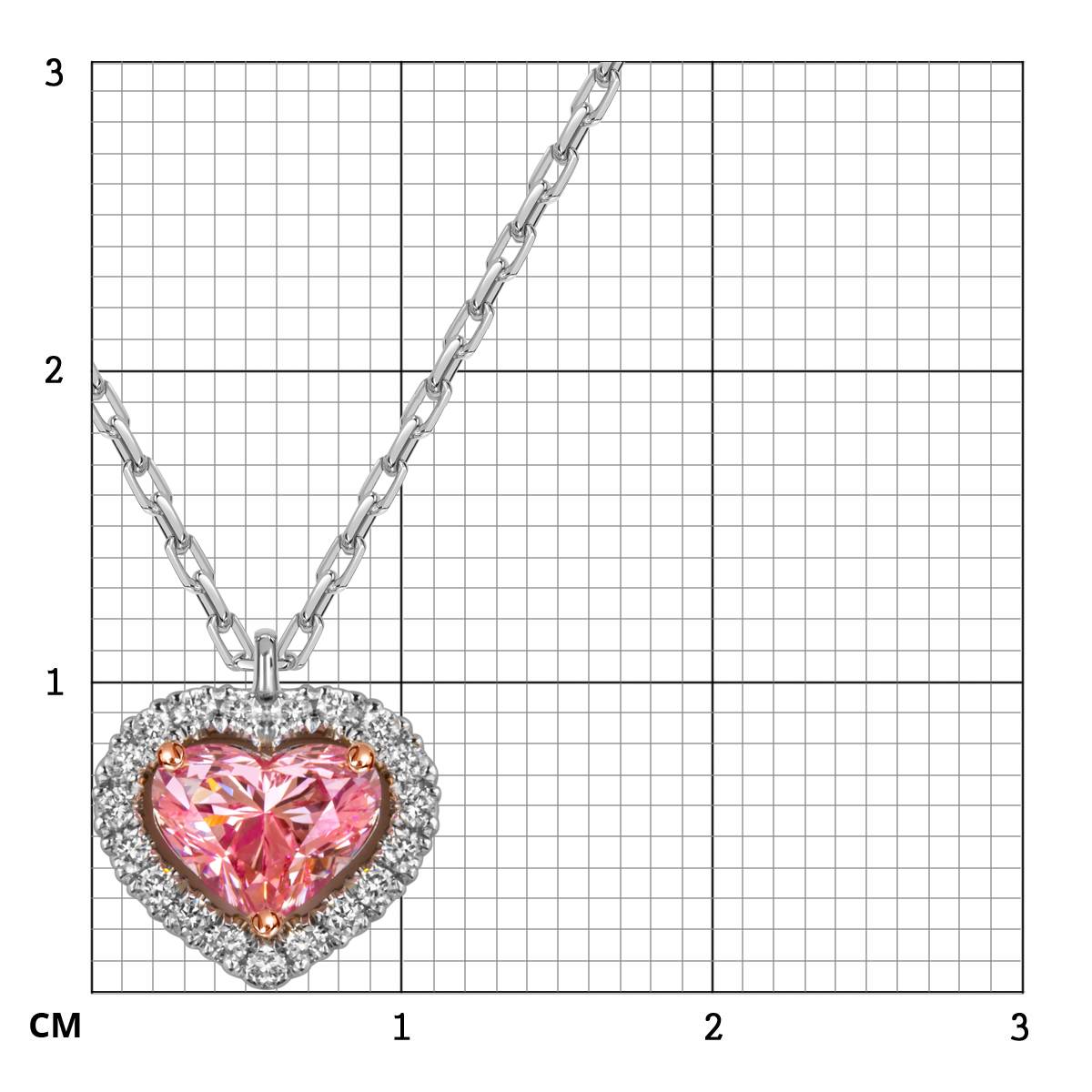 Колье из белого золота с розовым бриллиантом 