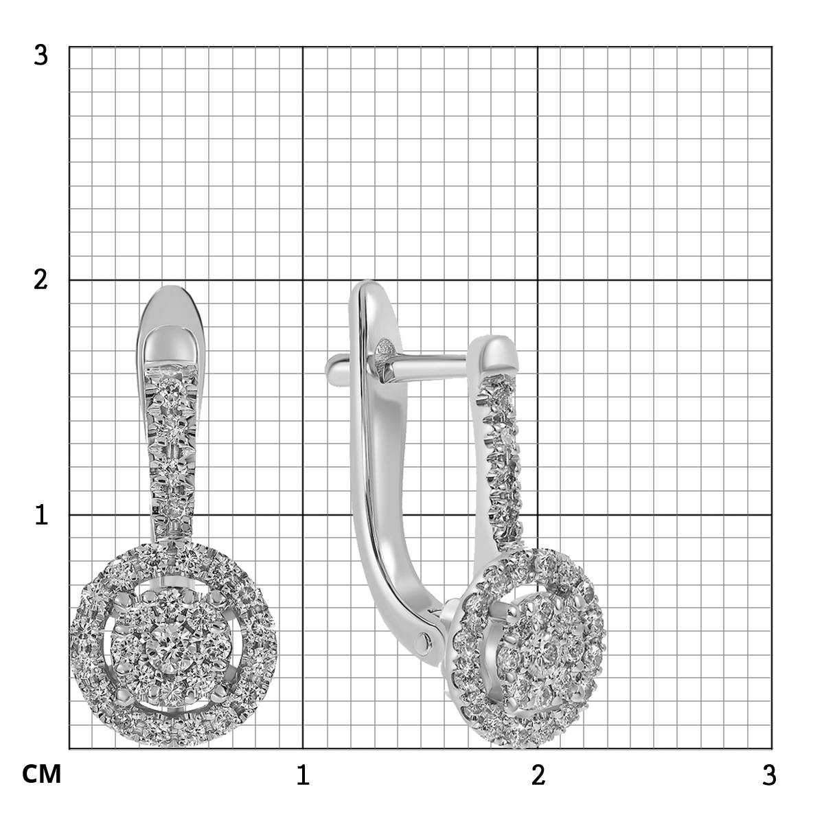 Серьги из белого золота с бриллиантами (039589)