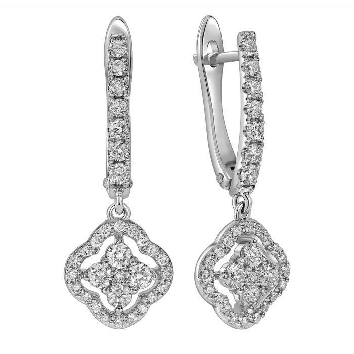 Серьги из белого золота с бриллиантами (051692)