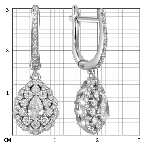 Серьги из белого золота с бриллиантами (059685)