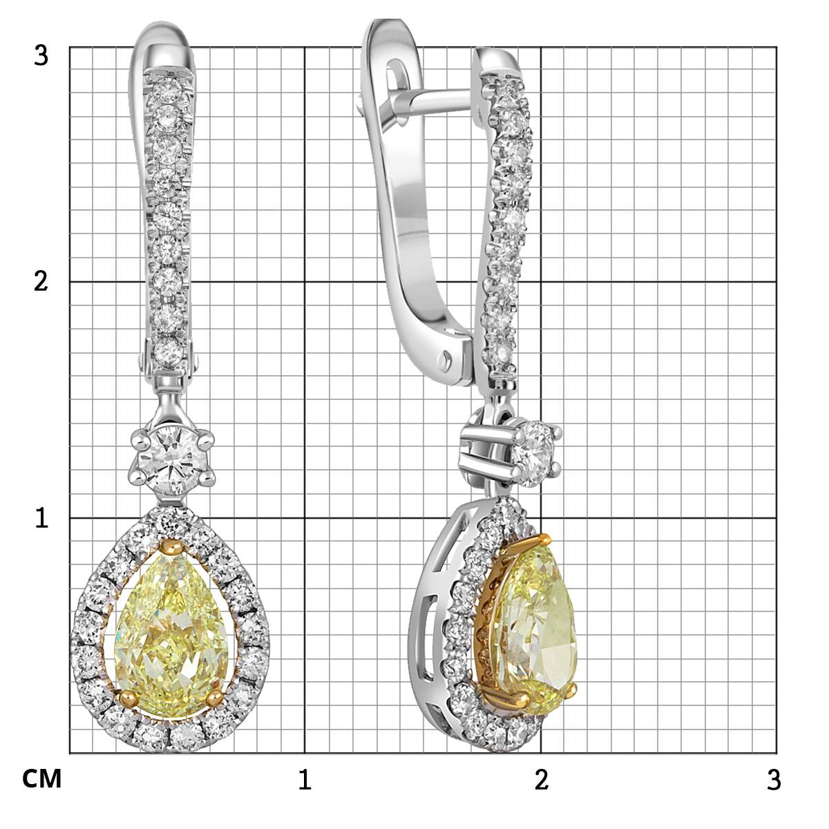 Серьги из белого золота с бриллиантами (052377)