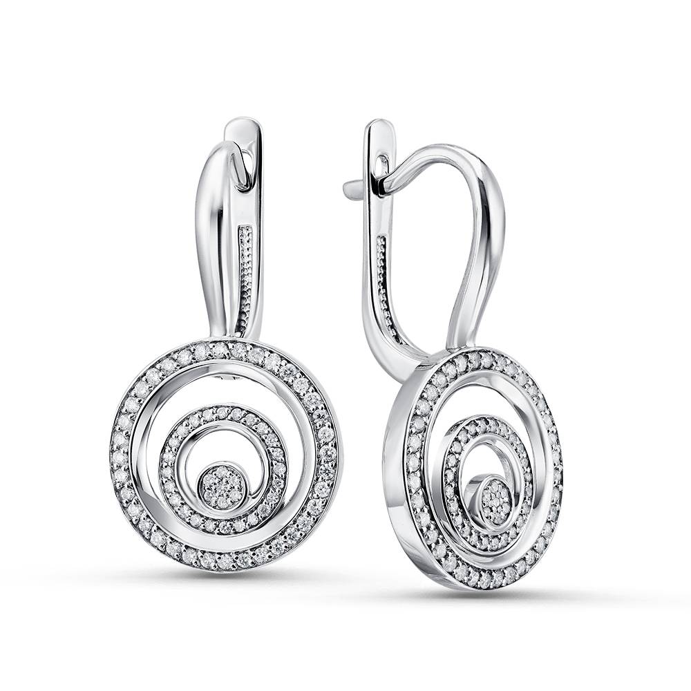 Серьги из белого золота с бриллиантами (056120)