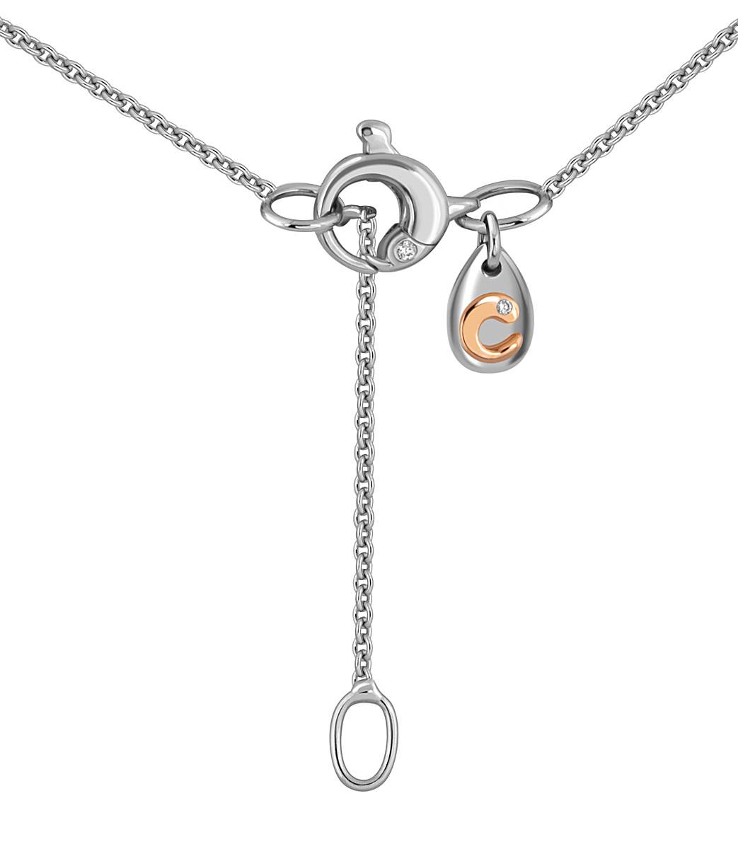 Колье из белого золота с бриллиантом и изумрудами 