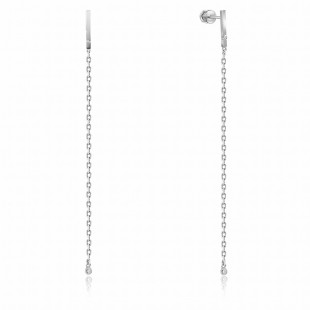 Серьги из белого золота с бриллиантами (047690)