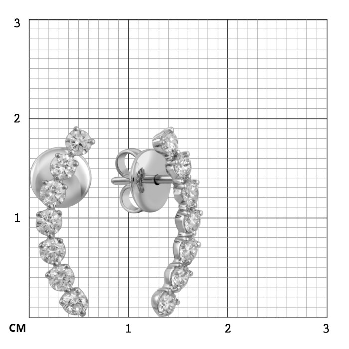 Серьги из белого золота с бриллиантами "Crivelli" (052625)