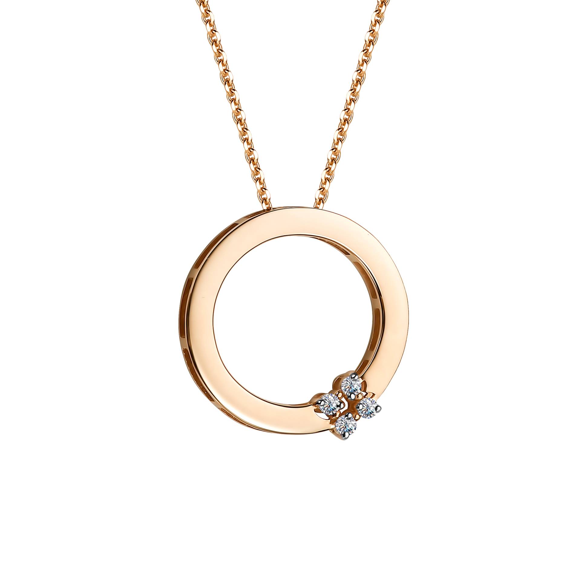 Колье из красного золота с бриллиантами (050323)