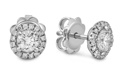 Серьги пусеты из белого золота с бриллиантами &quot;Crivelli&quot; (049114)