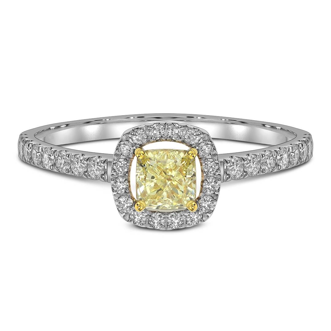 Помолвочное кольцо из белого золота с бриллиантами (062637)