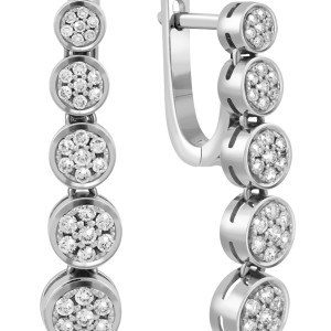 Серьги из белого золота с бриллиантами (037594)
