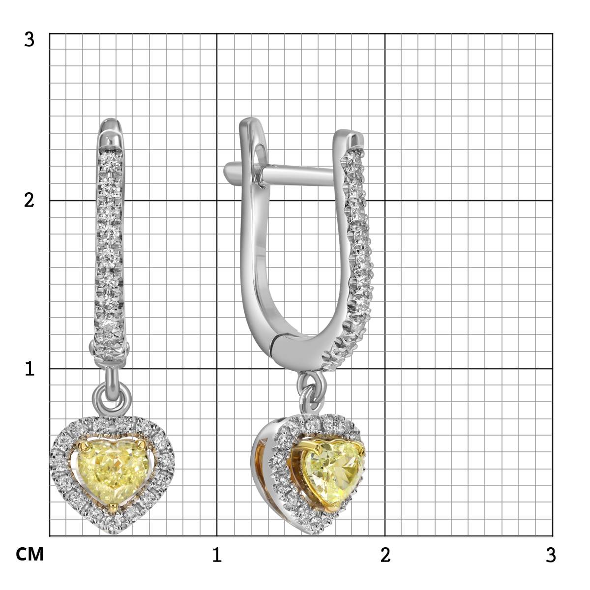 Серьги из белого золота с бриллиантами 