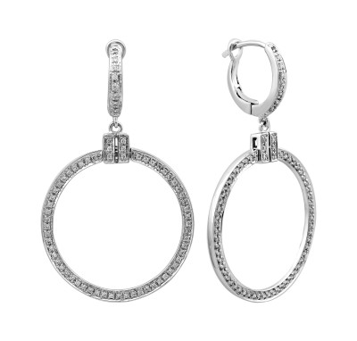 Серьги из белого золота с бриллиантами (025955)