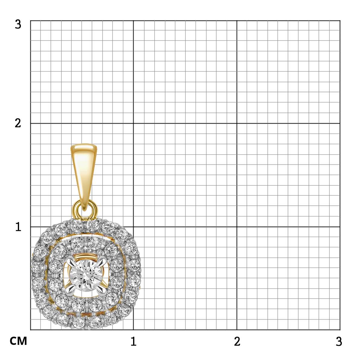 Кулон из жёлтого золота с бриллиантами (062529)