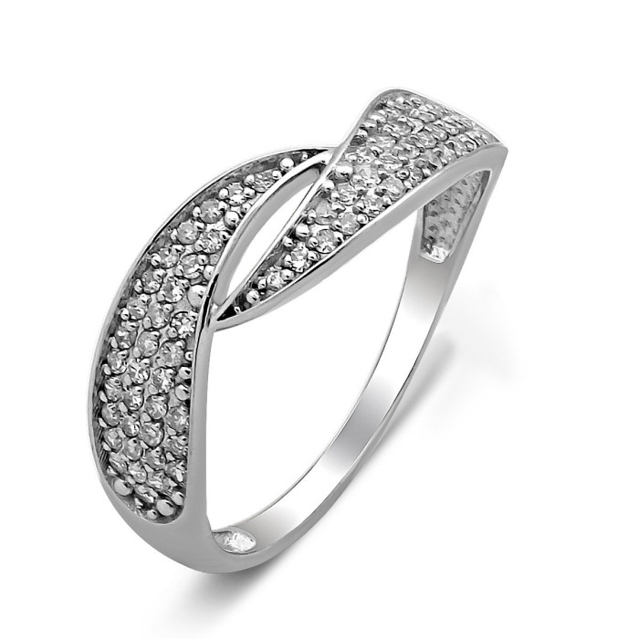 Кольцо из белого золота с бриллиантами (028522)