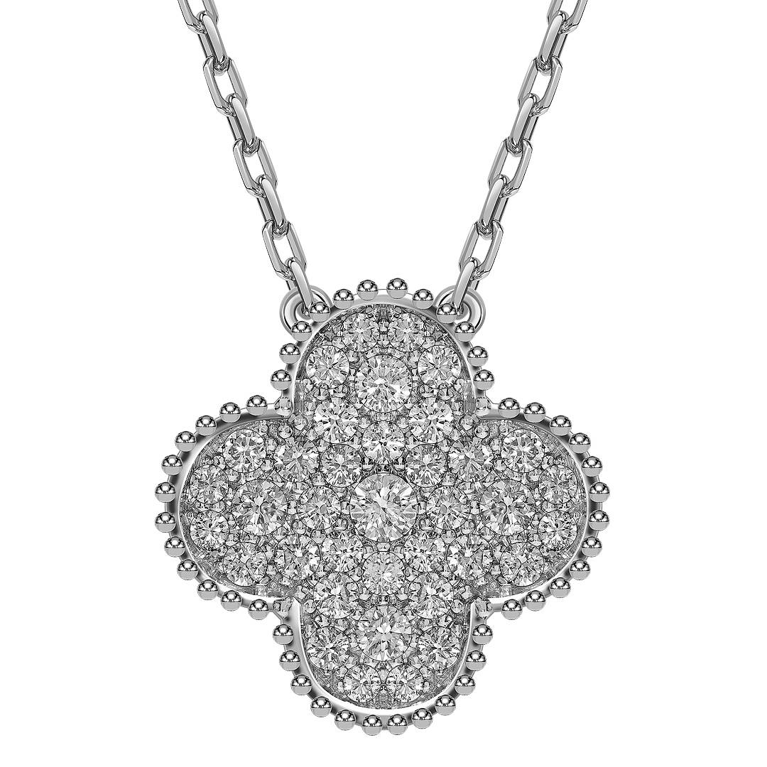 Колье из белого золота с бриллиантами (052043)