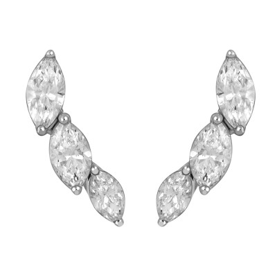 Серьги пусеты из белого золота с бриллиантами &quot;Crivelli&quot; (051791)