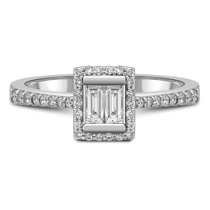 Кольцо из белого золота с бриллиантами (050647)