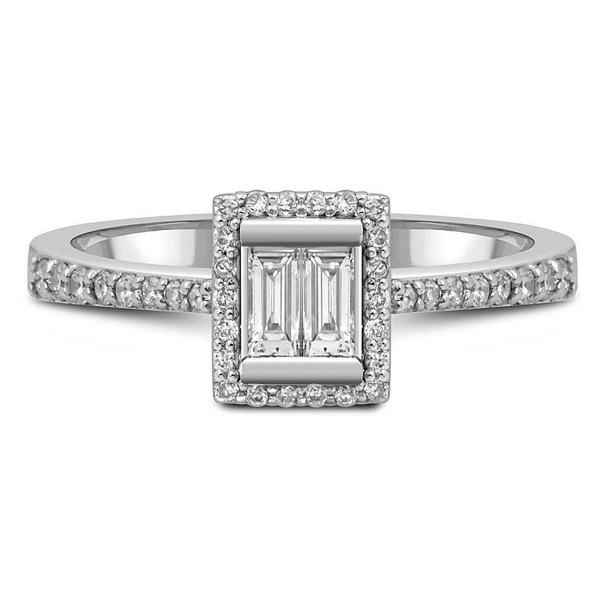 Кольцо из белого золота с бриллиантами (050647)