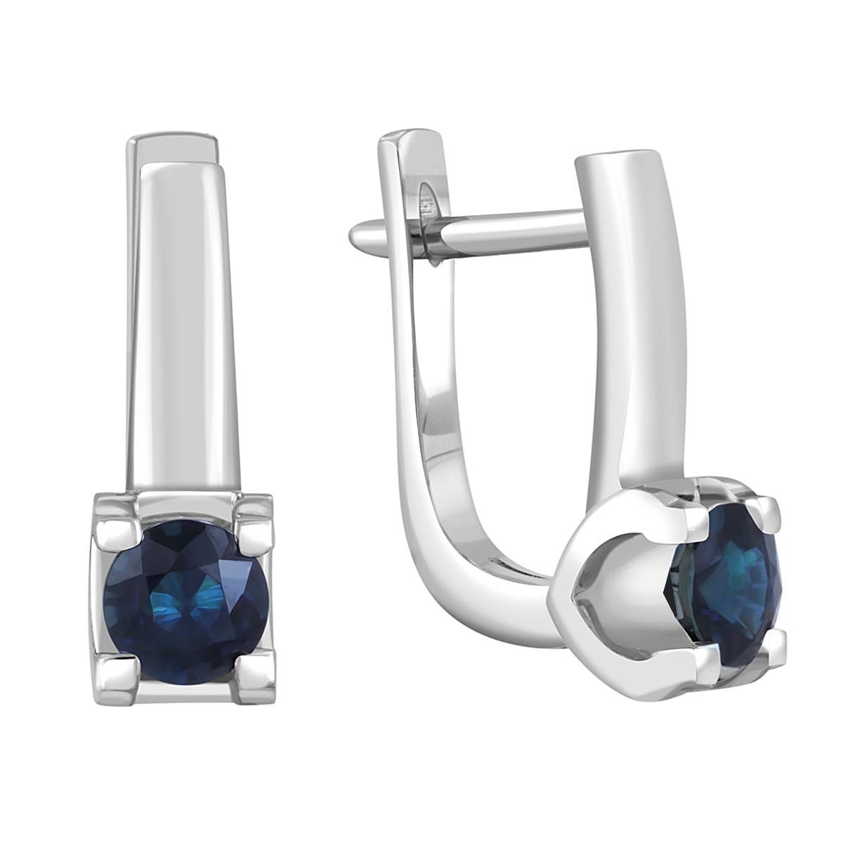 Серьги из белого золота с сапфирами (046990)