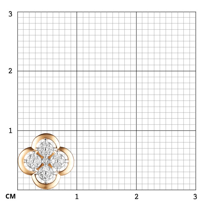 Кулон из красного золота с бриллиантами (059631)
