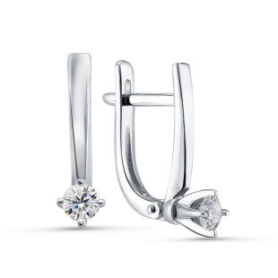 Серьги из белого золота с бриллиантами (058770)