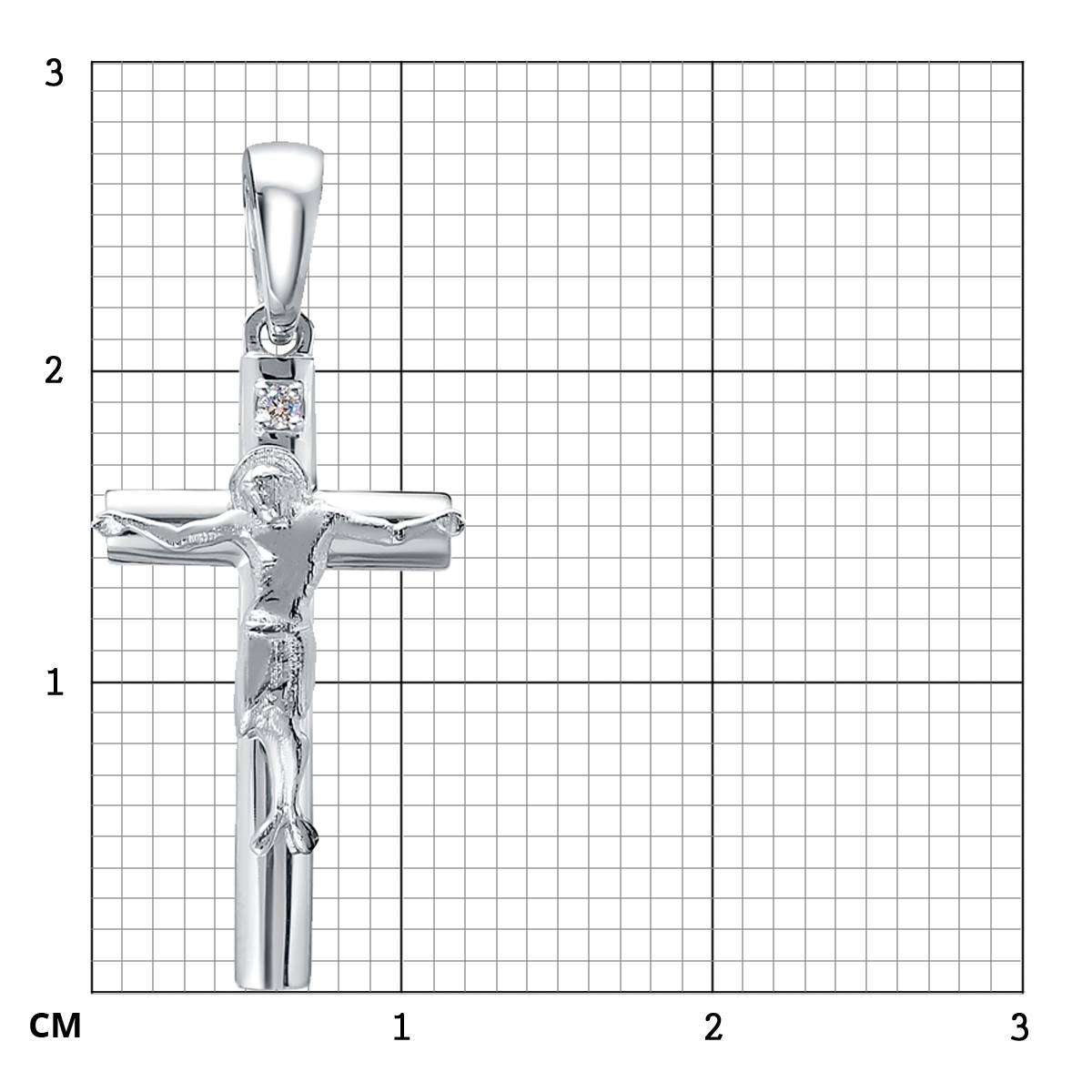 Кулон крест из платины с бриллиантом (051396)