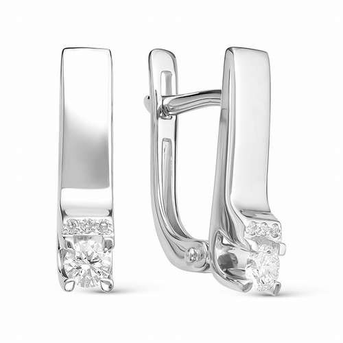 Серьги из белого золота с бриллиантами (031608)