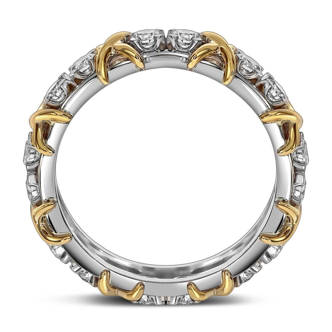 Кольцо из комбинированного золота с бриллиантами (044904)