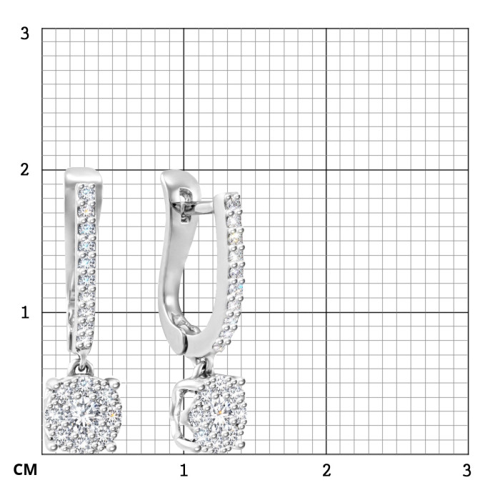 Серьги из белого золота с бриллиантами (050668)