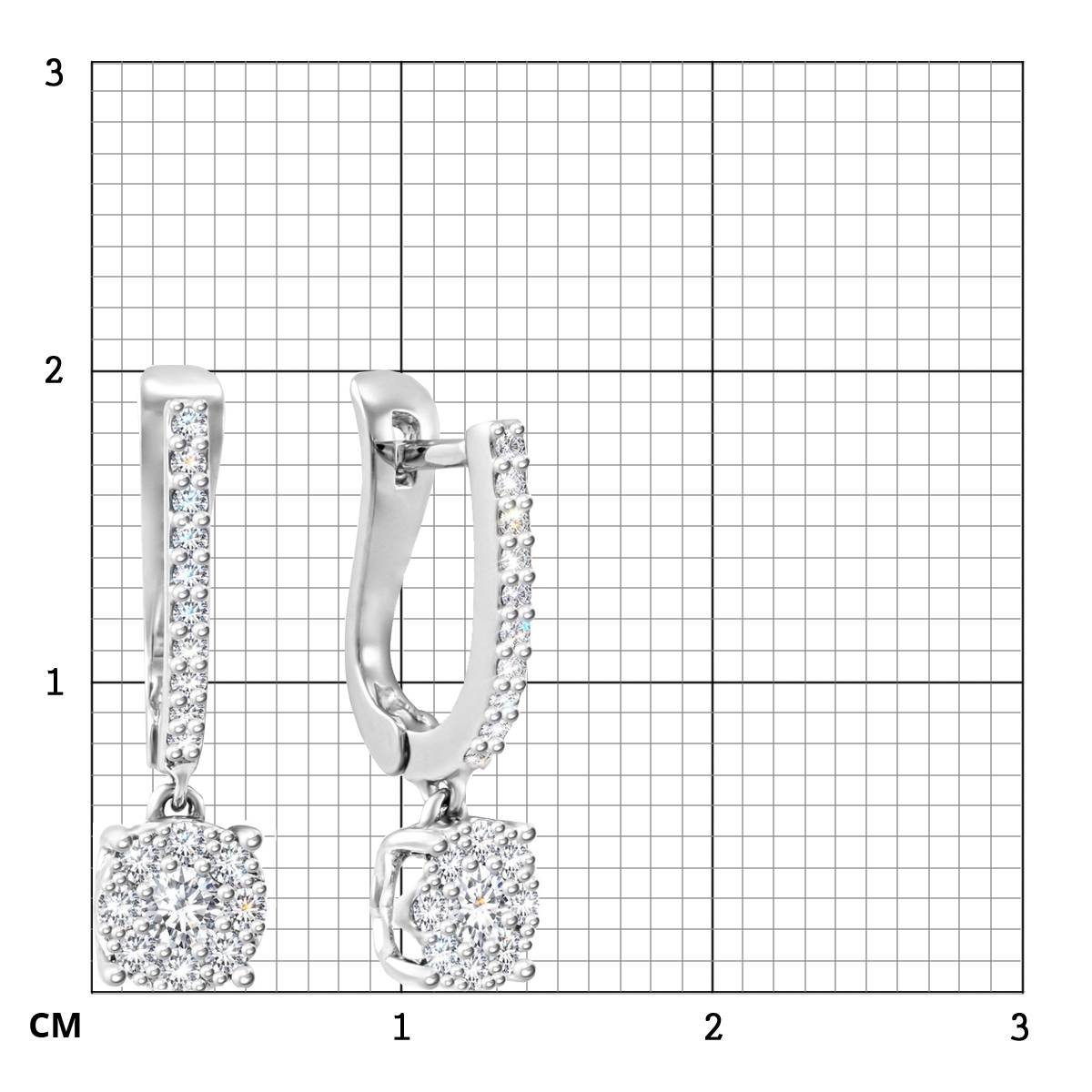 Серьги из белого золота с бриллиантами (050668)