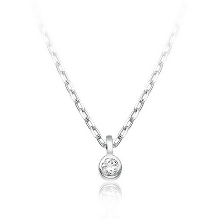 Колье из белого золота с бриллиантом (031238)