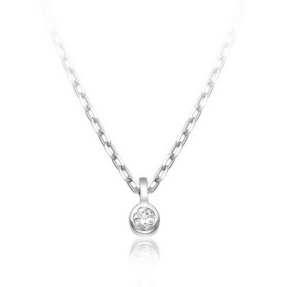 Колье из белого золота с бриллиантом (031238)