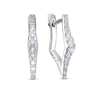 Серьги из платины с бриллиантами (058396)