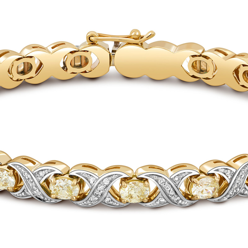 Браслет из жёлтого золота с бриллиантами (050808)