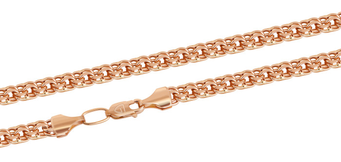 Цепь из красного золота, плетение "Бисмарк" (062554)