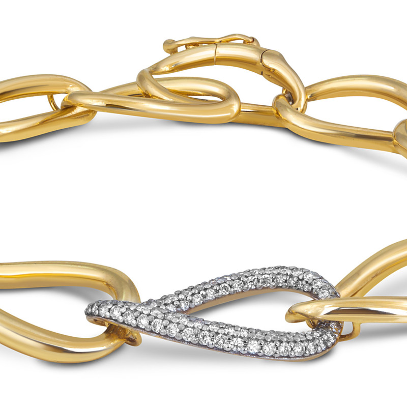 Браслет из комбинированного золота с бриллиантами (054316)