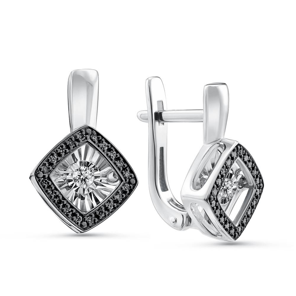 Серьги из белого золота с бриллиантами (052987)
