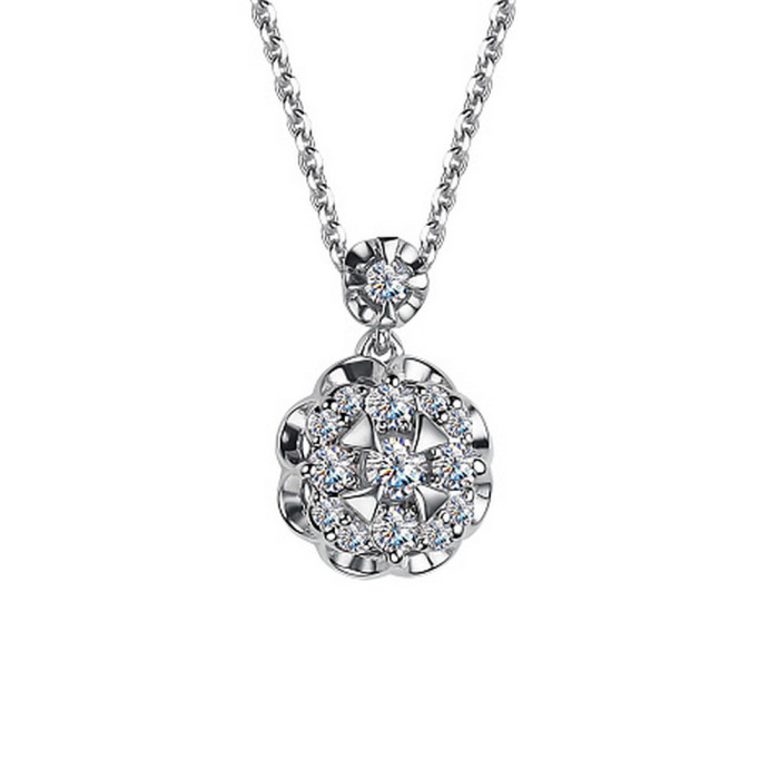 Колье из белого золота с бриллиантами (048749)