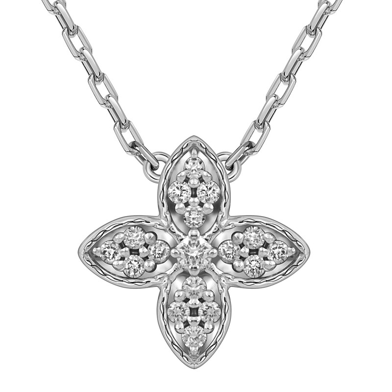 Колье из белого золота с бриллиантами  (059121)