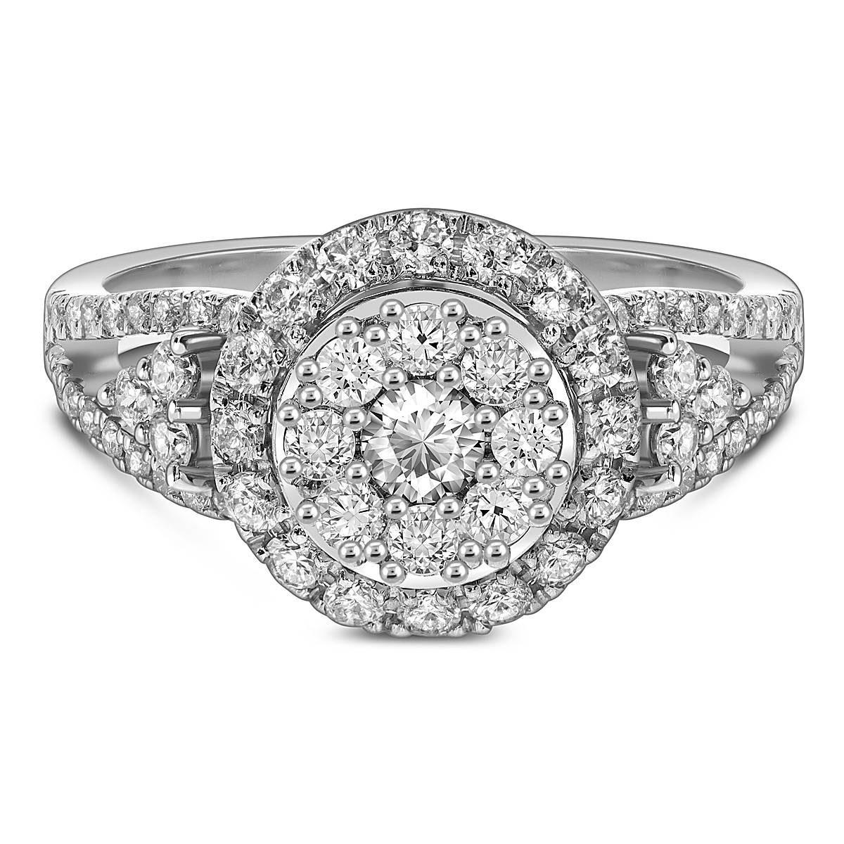 Кольцо из белого золота с бриллиантами (059965)