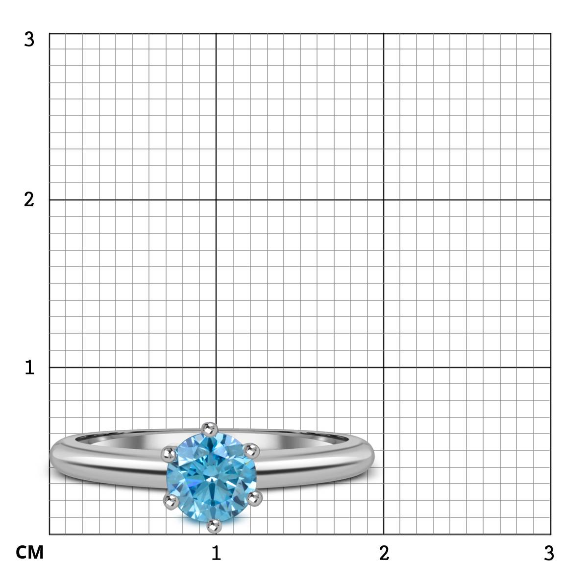 Помолвочное  кольцо из белого золота с  голубым бриллиантом (060229)