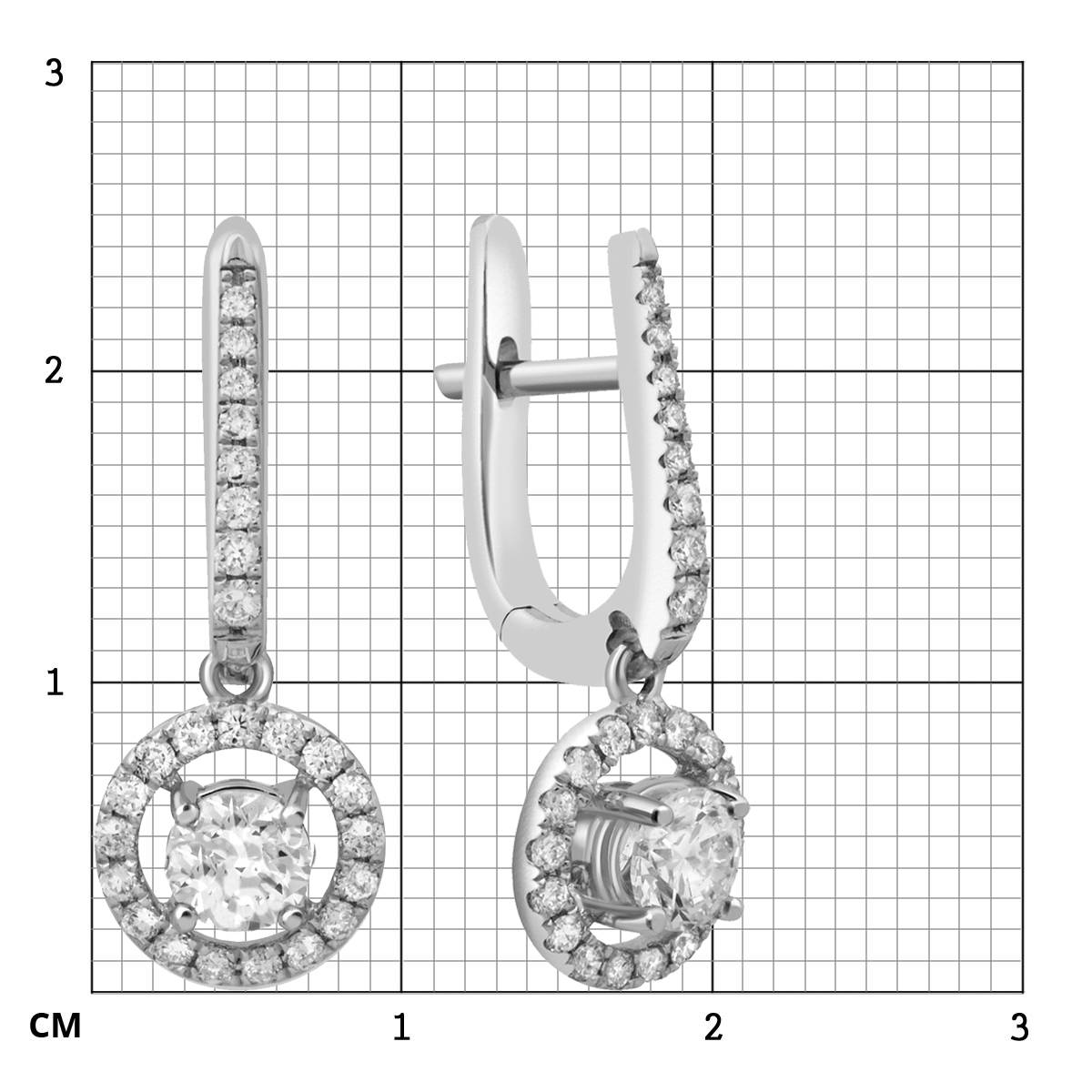 Серьги из белого золота с бриллиантами (027990)