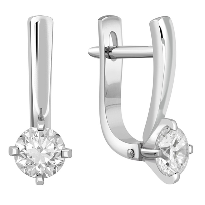 Серьги из платины с бриллиантами (044908)