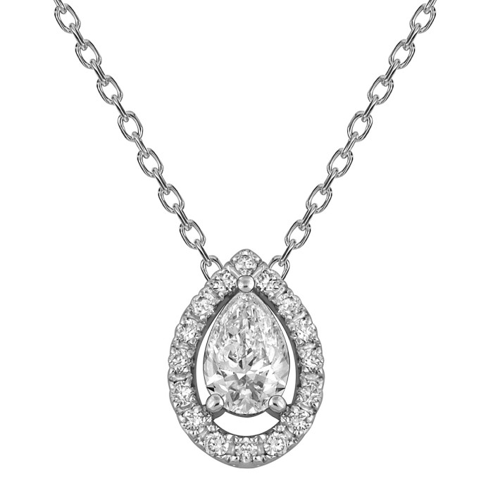 Колье из белого золота с бриллиантами (053731)