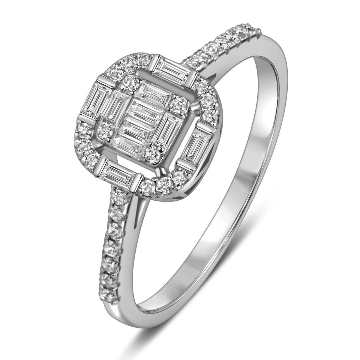 Кольцо из белого золота с бриллиантами (055585)