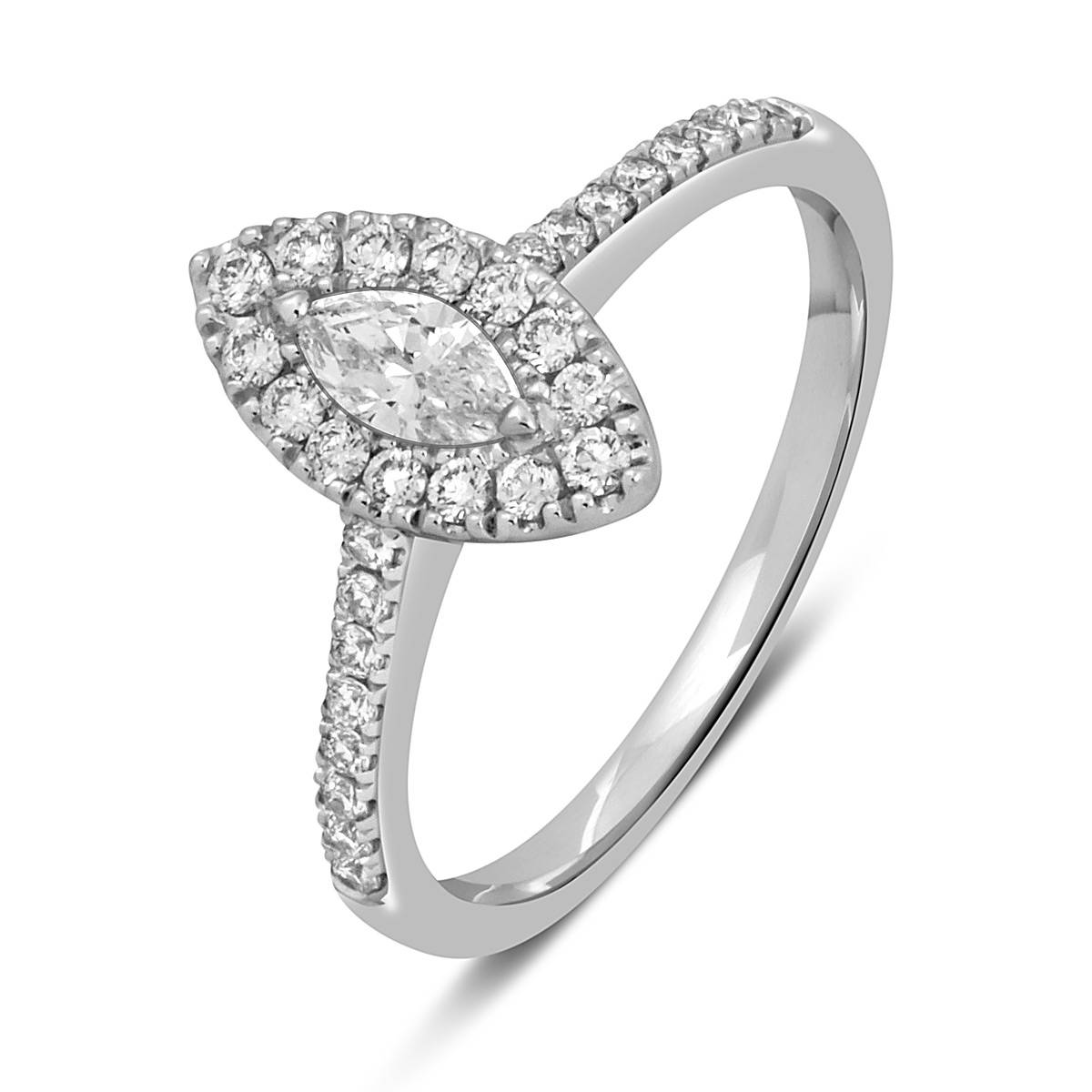 Кольцо из белого золота с бриллиантами 